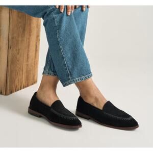Tecovas The Claire Braid Midnight Suede Black Leather Loafers Flats 7